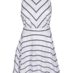 Maison Jules Kimberly White & Navy Stripe Dress M